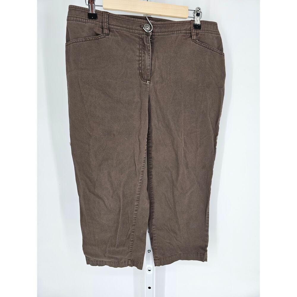 Chico's Women's Brown Gabardine Mid-Rise Chino Capri Pants Size 1 (S)